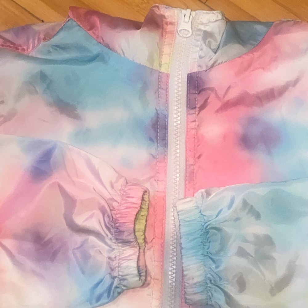 JUSTICE TIE DYE GIRLS WINDBREAKER JACKET SIZE 10 - Picture 4 of 8